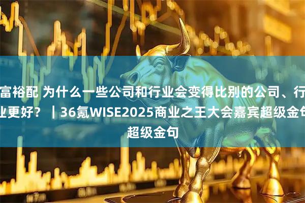 富裕配 为什么一些公司和行业会变得比别的公司、行业更好？｜36氪WISE2025商业之王大会嘉宾超级金句