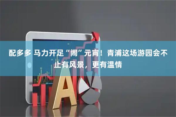 配多多 马力开足“闹”元宵！青浦这场游园会不止有风景，更有温情